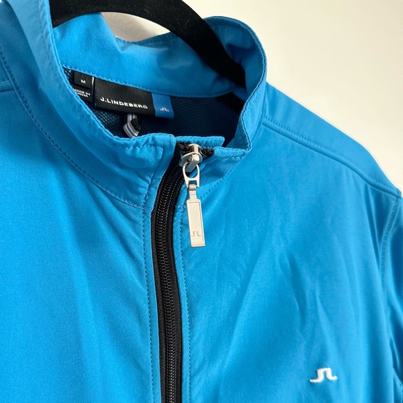J.LINDEBERG Blue Black Soft Shell Windbreaker Jacket Full Zip - Picture 5 of 15